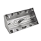 SIMON 54 Surface-mounted corner box, 2-gang metallised silver mat