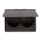 SIMON 54 Surface-mounted double socket outlet, splash-proof IP44 with earthing schuko with shutters Scandinavian version 16A 230V anthracite