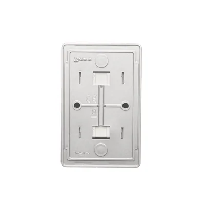 SIMON 54 Surface-mounted double socket outlet with shutters 16A 230V screw terminals silver matt