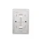 SIMON 54 Surface-mounted double socket outlet with shutters 16A 230V screw terminals silver matt
