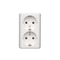 SIMON 54 Surface-mounted double socket outlet with shutters 16A 230V white screw terminals