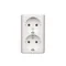 SIMON 54 Surface-mounted double socket outlet with shutters 16A 230V white screw terminals