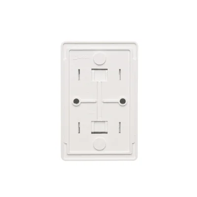 SIMON 54 Surface-mounted double socket outlet with shutters 16A 230V white screw terminals