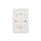 SIMON 54 Surface-mounted double socket outlet with shutters 16A 230V white screw terminals