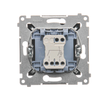 SIMON 54 Svíčkový vypínač s LED podsvícením pro verzi IP44 (modul) 10AX 250V rychlospojky metalizovaný antracit