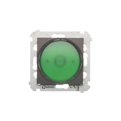 SIMON 54 Sygnalizator świetlny LED - światło zielone (moduł) 230V brąz mat