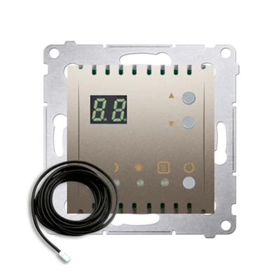 SIMON 54 Temperature controller with display and external sensor (probe) matt silver, metallized