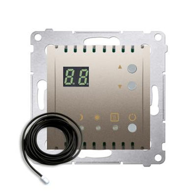 SIMON 54 Temperature controller with display and external sensor (probe) matt silver, metallized