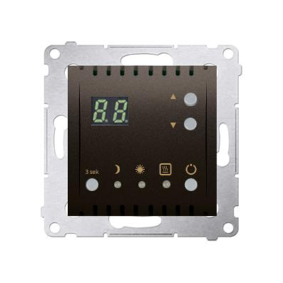 SIMON 54 Temperature controller with display internal temperature sensor (module) 16A 230V brown matt