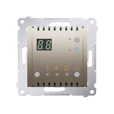 SIMON 54 Temperature controller with display internal temperature sensor (module) 16A 230V gold mat