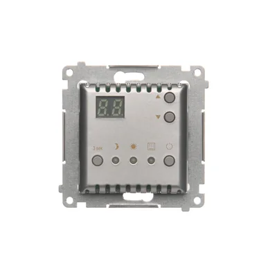 SIMON 54 Temperature controller with display internal temperature sensor (module) 16A 230V silver matt