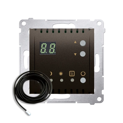 SIMON 54 Temperaturregler mit Display externer Temperatursensor (Modul) 16A 230V braun matt