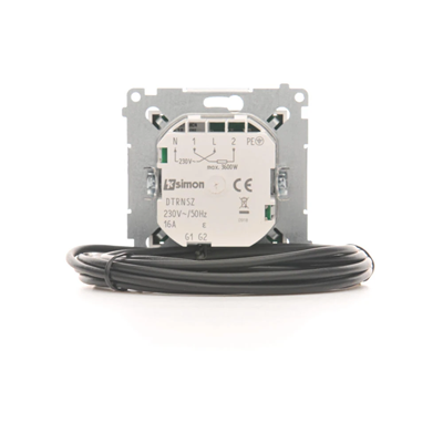 SIMON 54 Temperaturregler mit Display externer Temperatursensor (Modul) 16A 230V braun matt