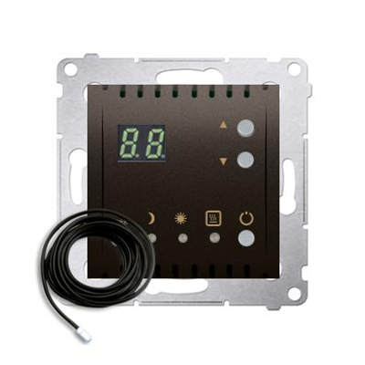 SIMON 54 Temperaturregler mit Display externer Temperatursensor (Modul) 16A 230V braun matt