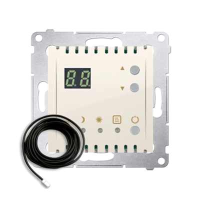 SIMON 54 Temperaturregler mit Display externer Temperatursensor (Modul) 16A 230V Creme