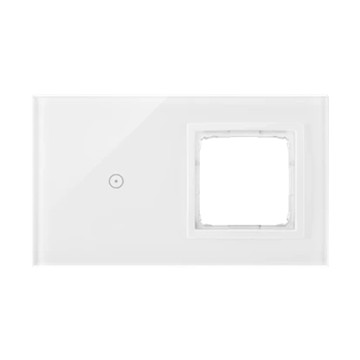 SIMON 54 TOUCH Dalle tactile 2 modules 1 tablette tactile + 1 trou pour accessoires blanc perle
