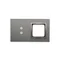 SIMON 54 TOUCH Dalle tactile 2 modules 2 champs tactiles verticaux + 1 trou pour accessoires silver fog
