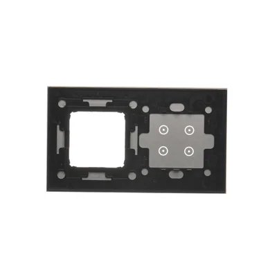 SIMON 54 TOUCH Dalle tactile 2 modules 4 champs tactiles + 1 trou pour accessoires silver fog