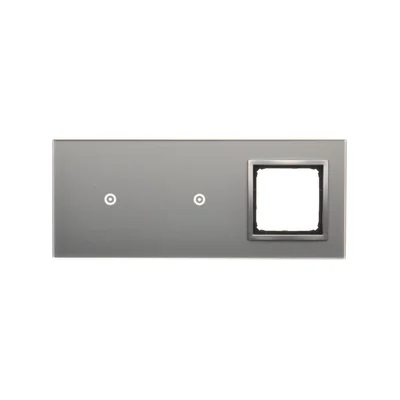 SIMON 54 TOUCH Dalle tactile 3 modules 1 tablette tactile + 1 tablette tactile + 1 trou accessoire silver fog