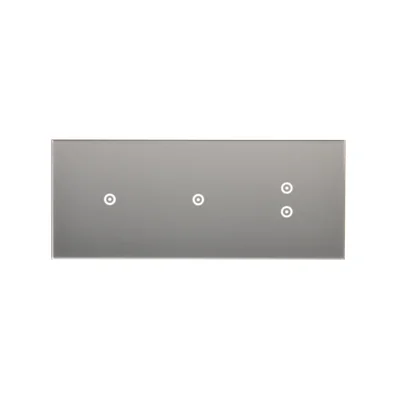 SIMON 54 TOUCH Dalle tactile 3 modules 1 tablette tactile + 1 tablette tactile + 2 tablettes tactiles verticales silver fog