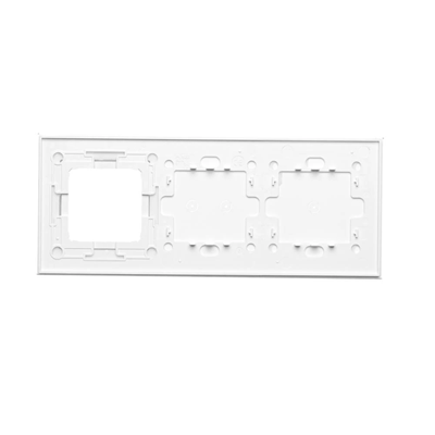 SIMON 54 TOUCH Dalle tactile 3 modules 1 tablette tactile + 2 tablettes tactiles horizontales + 1 trou pour accessoires blanc perle