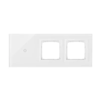 SIMON 54 TOUCH Dalle tactile 3 modules 1 tablette tactile + 2 trous pour accessoires blanc nacré