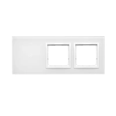 SIMON 54 TOUCH Dalle tactile 3 modules 1 tablette tactile + 2 trous pour accessoires blanc nacré