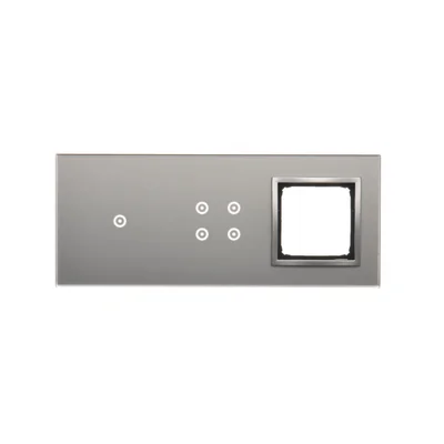 SIMON 54 TOUCH Dalle tactile 3 modules 1 tablette tactile + 4 tablettes tactiles + 1 trou visserie silver mist