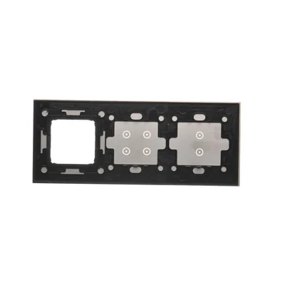 SIMON 54 TOUCH Dalle tactile 3 modules 2 champs tactiles verticaux + 4 champs tactiles + 1 trou pour accessoires storm cloud