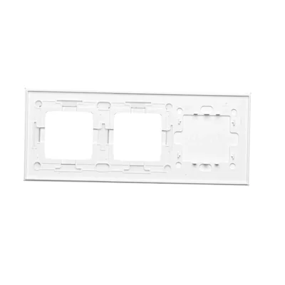 SIMON 54 TOUCH Dalle tactile 3 modules 2 pavés tactiles horizontaux + 2 trous pour accessoires blanc nacré