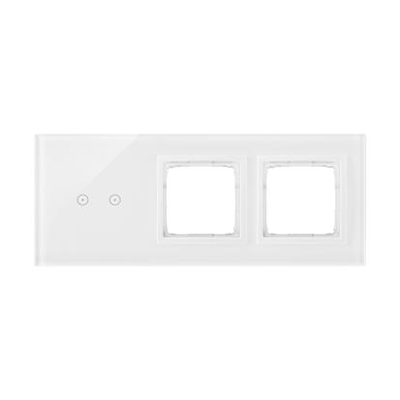 SIMON 54 TOUCH Dalle tactile 3 modules 2 pavés tactiles horizontaux + 2 trous pour accessoires blanc nacré