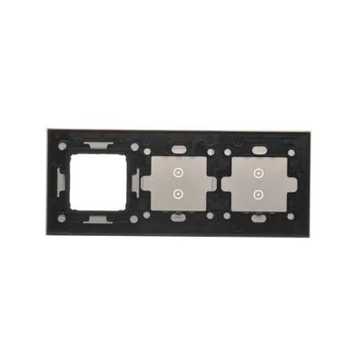 SIMON 54 TOUCH Dalle tactile 3 modules 2 tablettes tactiles verticales + 2 tablettes tactiles verticales + 1 trou pour accessoires silver fog