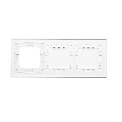 SIMON 54 TOUCH Dalle tactile 3 modules 2 touchpads horizontaux + 2 touchpads horizontaux + 1 trou pour accessoires blanc nacré