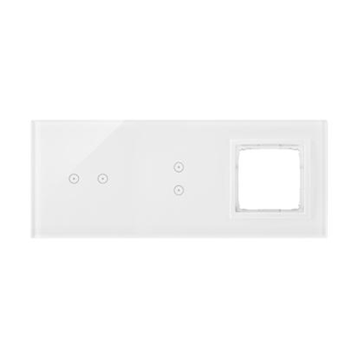 SIMON 54 TOUCH Dalle tactile 3 modules 2 touchpads horizontaux + 2 touchpads verticaux + 1 trou pour accessoires blanc nacré