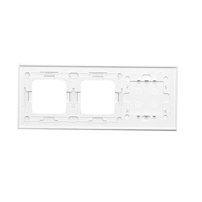 SIMON 54 TOUCH Dalle tactile 3 modules 4 champs tactiles + 2 trous pour accessoires blanc perle