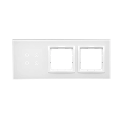 SIMON 54 TOUCH Dalle tactile 3 modules 4 champs tactiles + 2 trous pour accessoires blanc perle