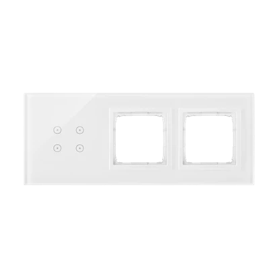 SIMON 54 TOUCH Dalle tactile 3 modules 4 champs tactiles + 2 trous pour accessoires blanc perle