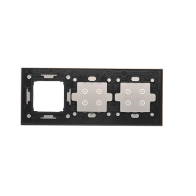 SIMON 54 TOUCH Dalle tactile 3 modules 4 champs tactiles + 4 champs tactiles + 1 trou pour accessoires storm cloud