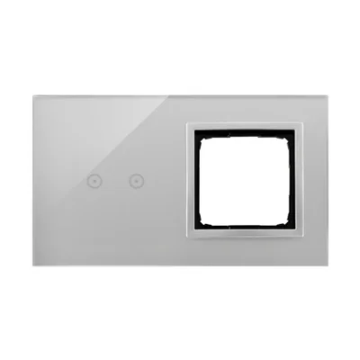 SIMON 54 TOUCH Dotykový panel 2 moduly 2 horizontální dotyková pole + 1 otvor pro příslušenství stříbrná mlha