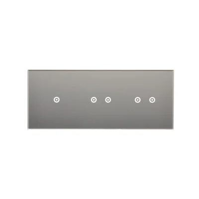 SIMON 54 TOUCH Dotykový panel 3 moduly 1 dotyková ploška + 2 horizontální dotykové plošky + 2 vodorovné dotykové plošky stříbrná mlha