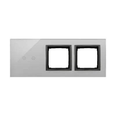 SIMON 54 TOUCH Dotykový panel 3 moduly 2 horizontální dotyková pole + 2 otvory pro příslušenství Bouřkový oblak