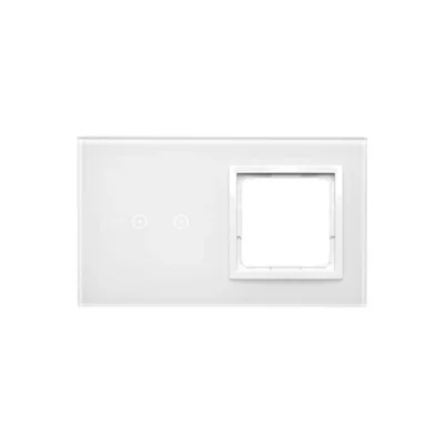 SIMON 54 TOUCH Panel dotykowy 2 moduły 2 pola dotykowe poziome + 1 otwór na osprzęt biała perła