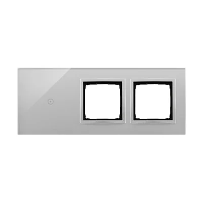 SIMON 54 TOUCH Panel dotykowy 3 moduły 1 pole dotykowe + 2 otwory na osprzęty srebrna mgła