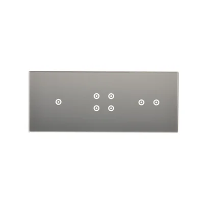 SIMON 54 TOUCH Panel dotykowy 3 moduły 1 pole dotykowe + 4 pola dotykowe + 2 pola dotykowe poziome srebrna mgła