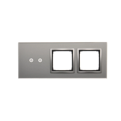 SIMON 54 TOUCH Panel dotykowy 3 moduły 2 pola dotykowe poziome + 2 otwory na osprzęty srebrna mgła