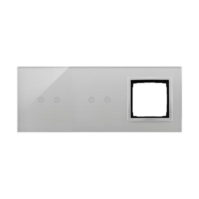 SIMON 54 TOUCH Panel dotykowy 3 moduły 2 pola dotykowe poziome + 2 pola dotykowe poziome + 1 otwór na osprzęt srebrna mgła