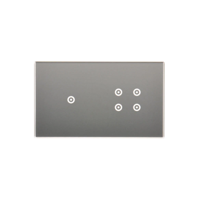 SIMON 54 TOUCH Panel táctil 2 módulos 1 campo táctil + 4 campos táctiles plata niebla