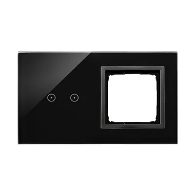 SIMON 54 TOUCH Panel táctil 2 módulos 2 campos táctiles horizontales + 1 hueco para accesorios lava solidificada