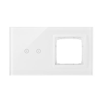 SIMON 54 TOUCH Panel táctil 2 módulos 2 campos táctiles horizontales + 1 orificio para accesorios blanco perla