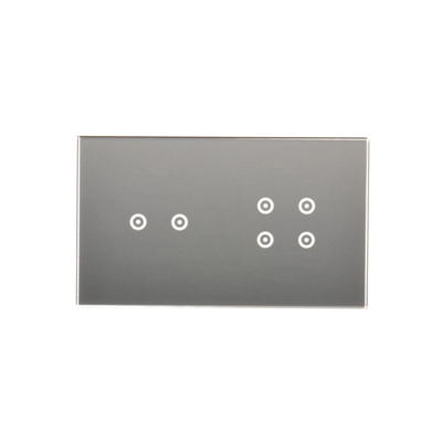 SIMON 54 TOUCH Panel táctil 2 módulos 2 campos táctiles horizontales + 4 campos táctiles plata niebla